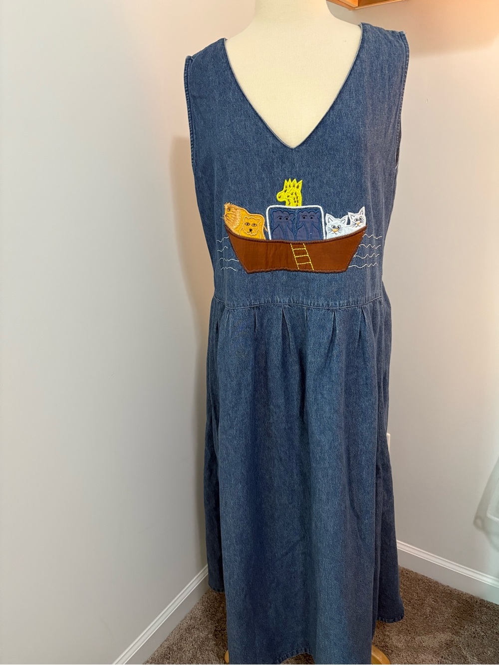 Noah’s Ark Denim Embroidered Dress